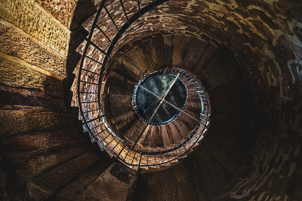 Die Treppen hinauf zur wunderbaren Aussicht vom Rehturm, Foto: Frank Albrecht / shotaspot.de