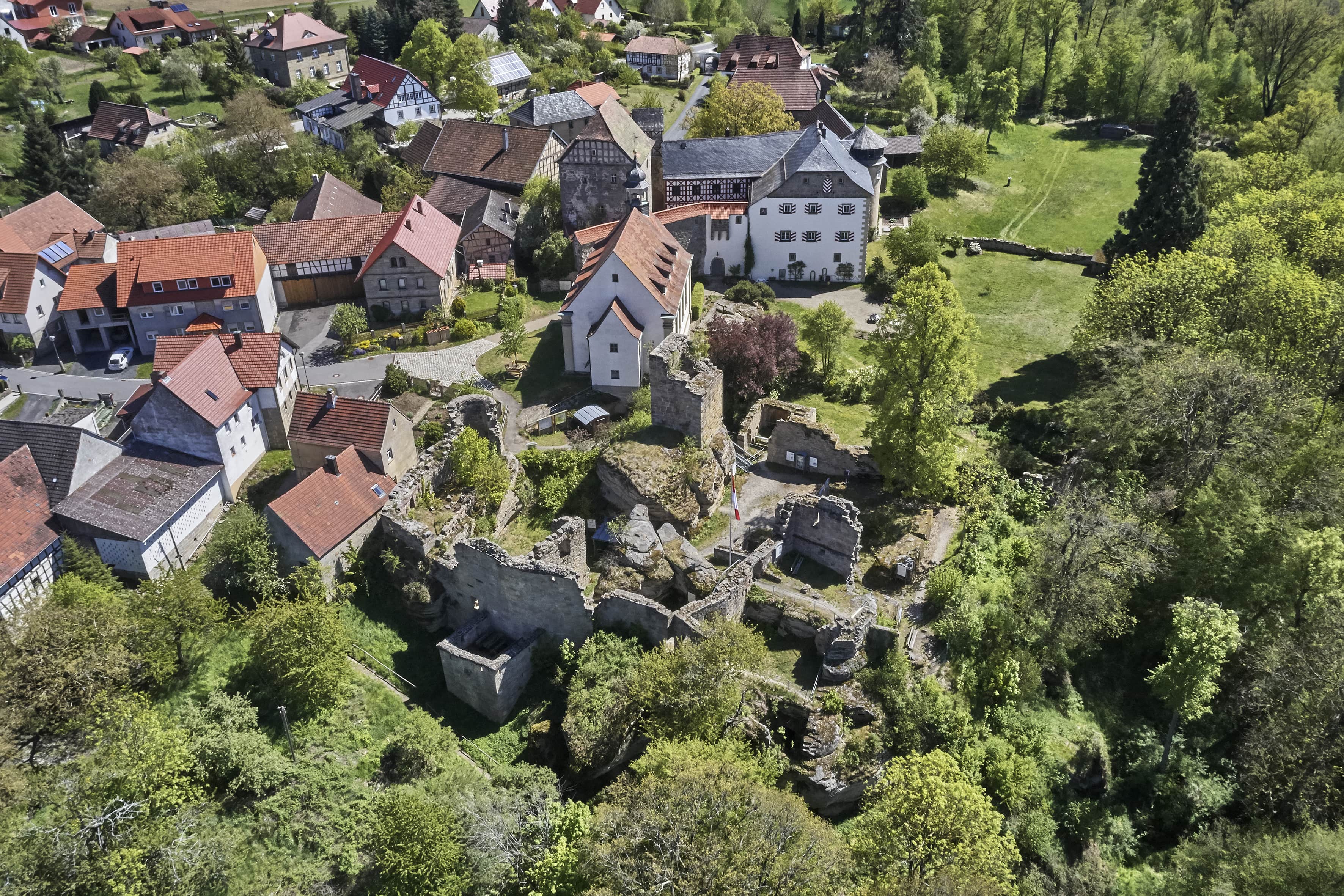 Luftbild Burgruine Lichtenstein, Foto: Florian Trykowski