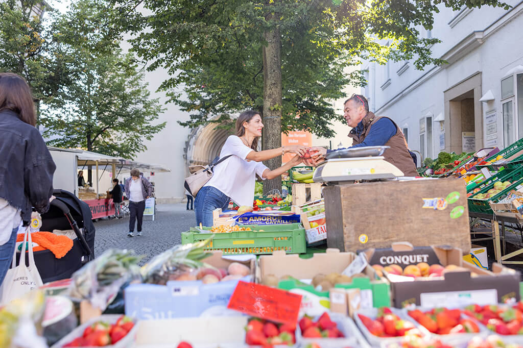 Wochenmarkt in Hof, Foto: Stadt Hof