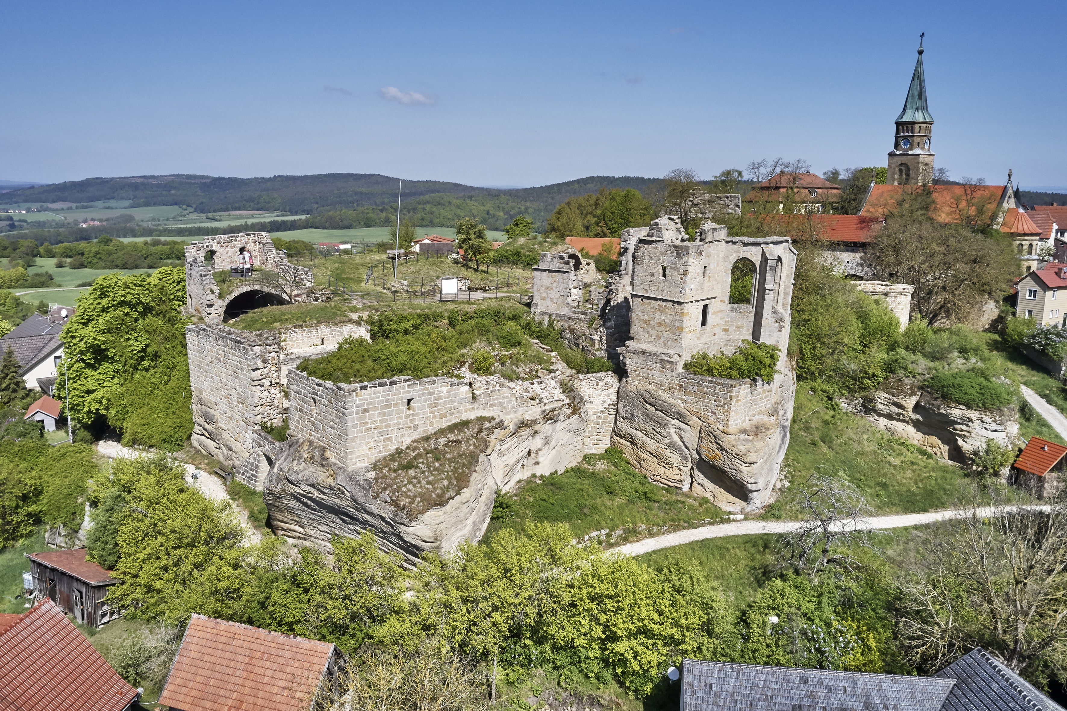 Luftbild Burgruine Altenstein © Florian Trykowski